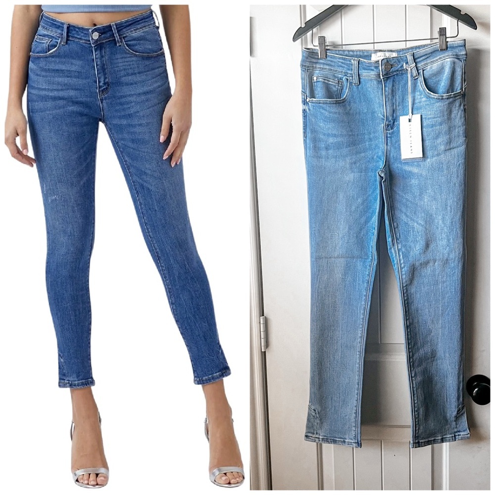 Risen New Light Mid Rise Curvy Yoke Skinny Jeans 30